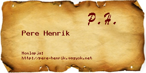 Pere Henrik névjegykártya